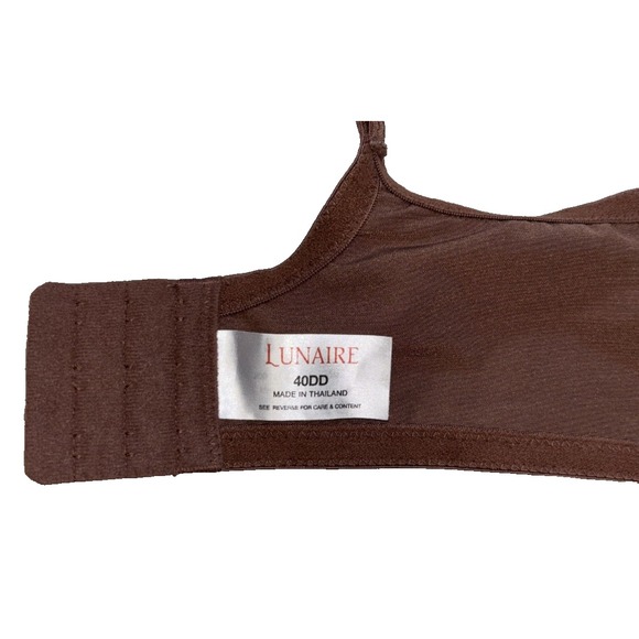 Lunaire Semi Sheer Unlined Bra Size‎ 40DD Brown Blue Embroidered Underwire - Picture 3 of 9